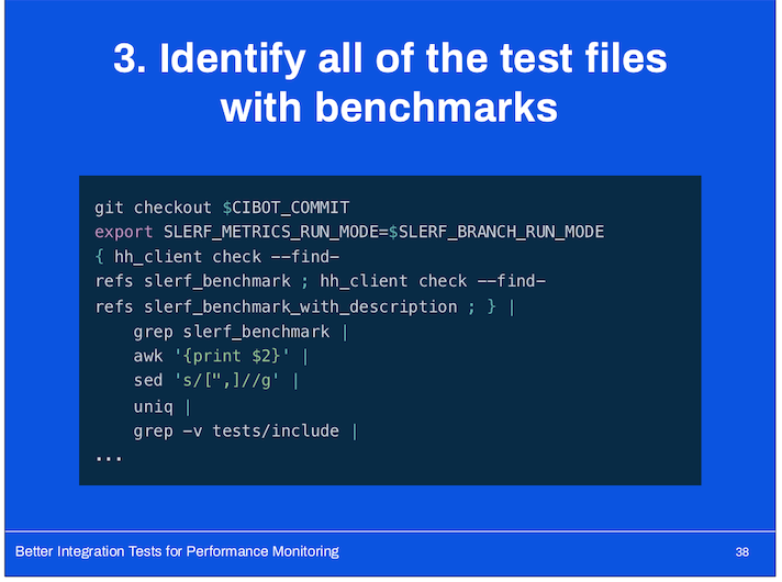 Identify all of the test files with benchmarks