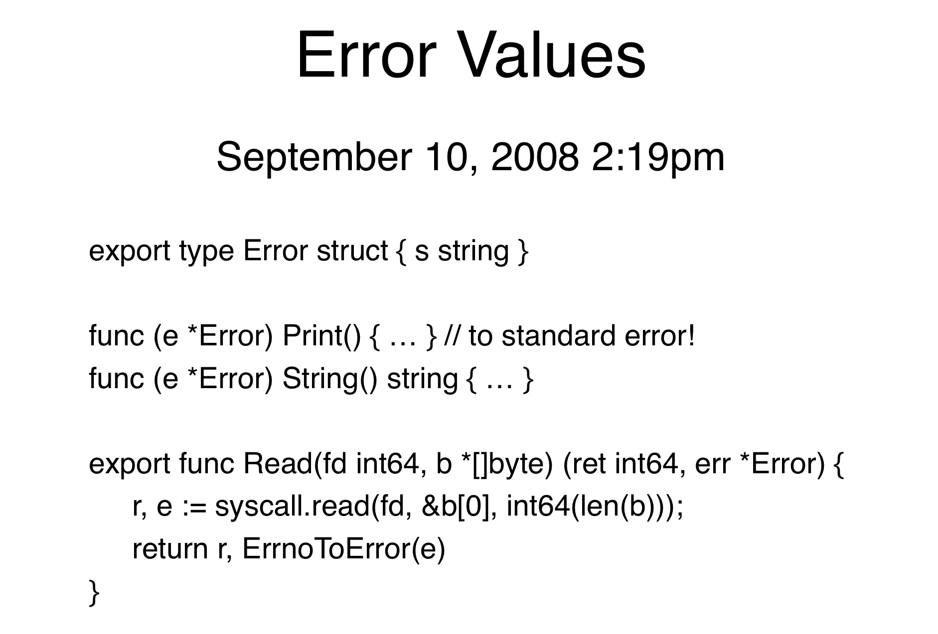 Early Error Type