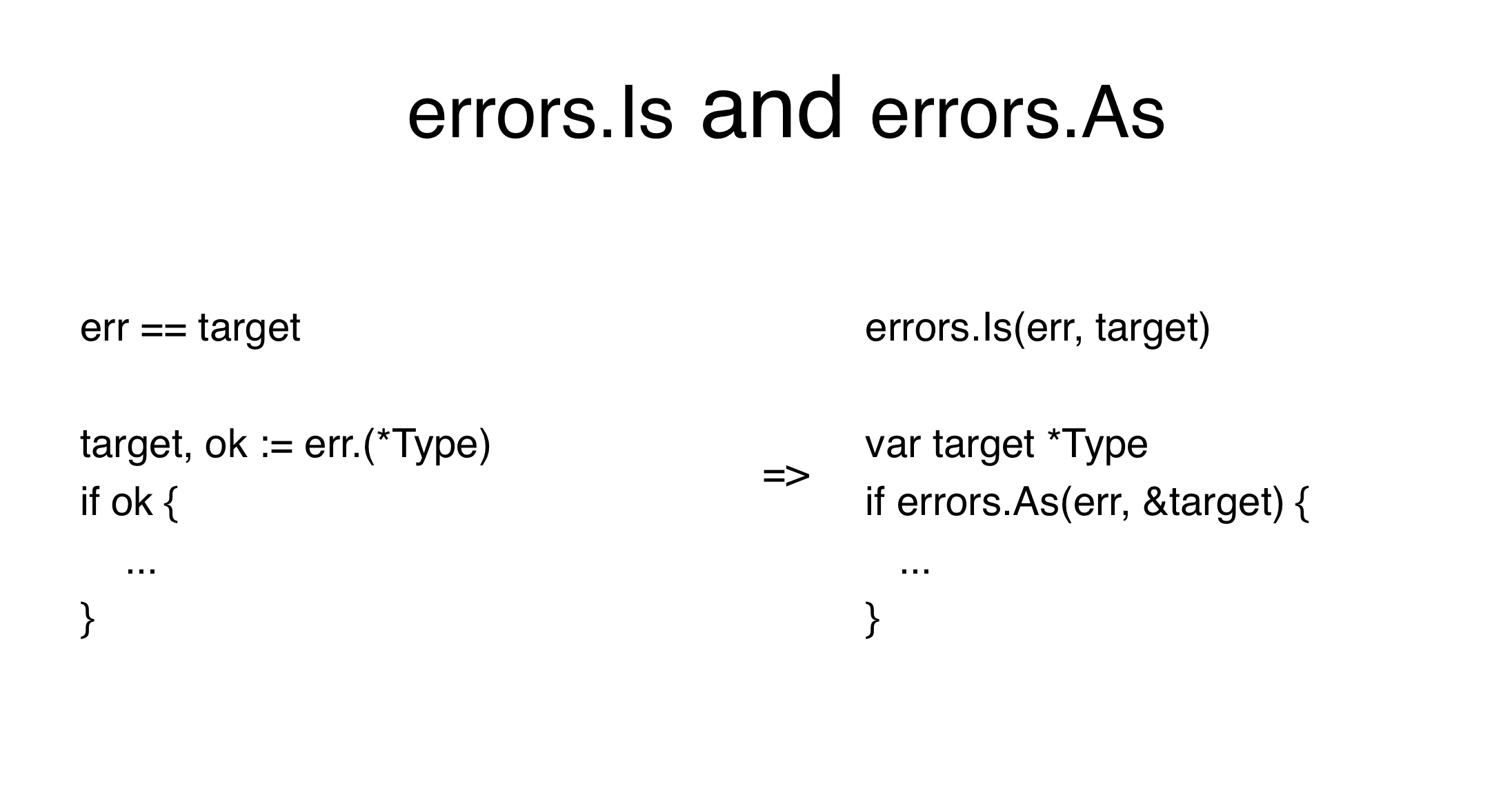 Errors Is Errors As